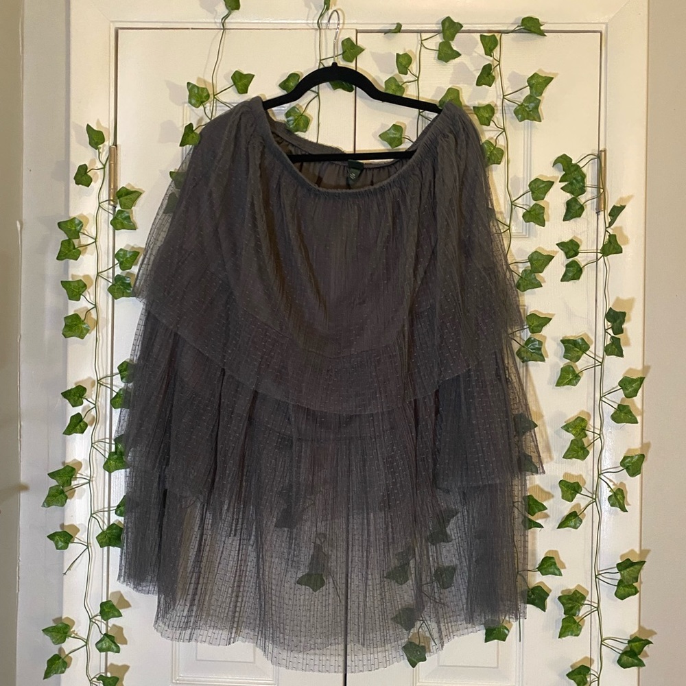 Wild Fable Grey Ruffled Skirt